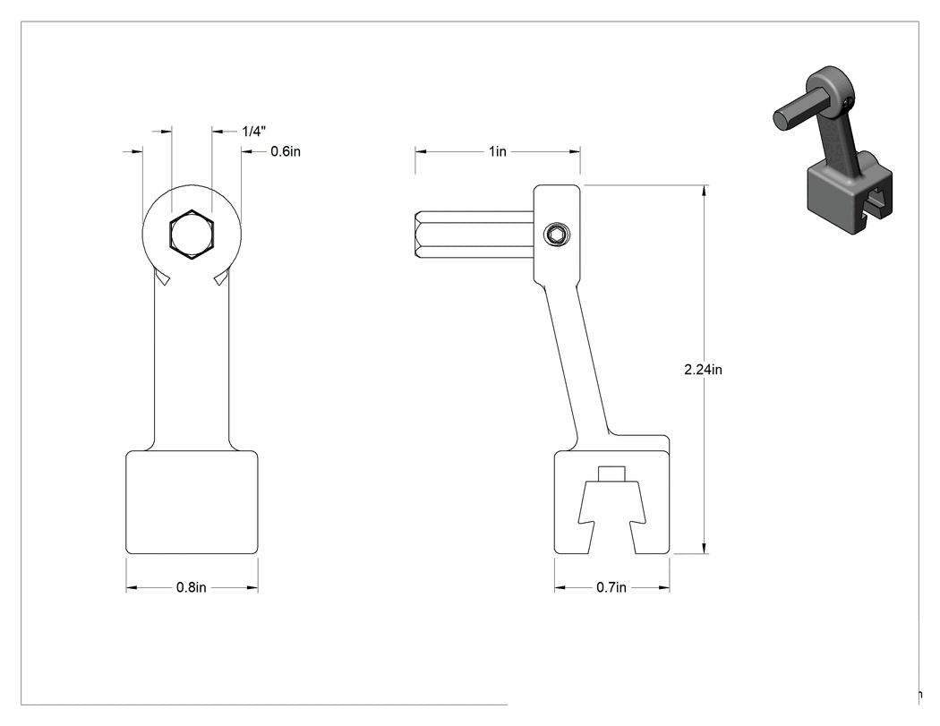 Teknik Çizim - Değiştirilebilir Başlıklı Tork Anahtarı için 1/4" Tahrik Boyutu, Cırcırlı Olmayan Altıgen Anahtar Başlığı