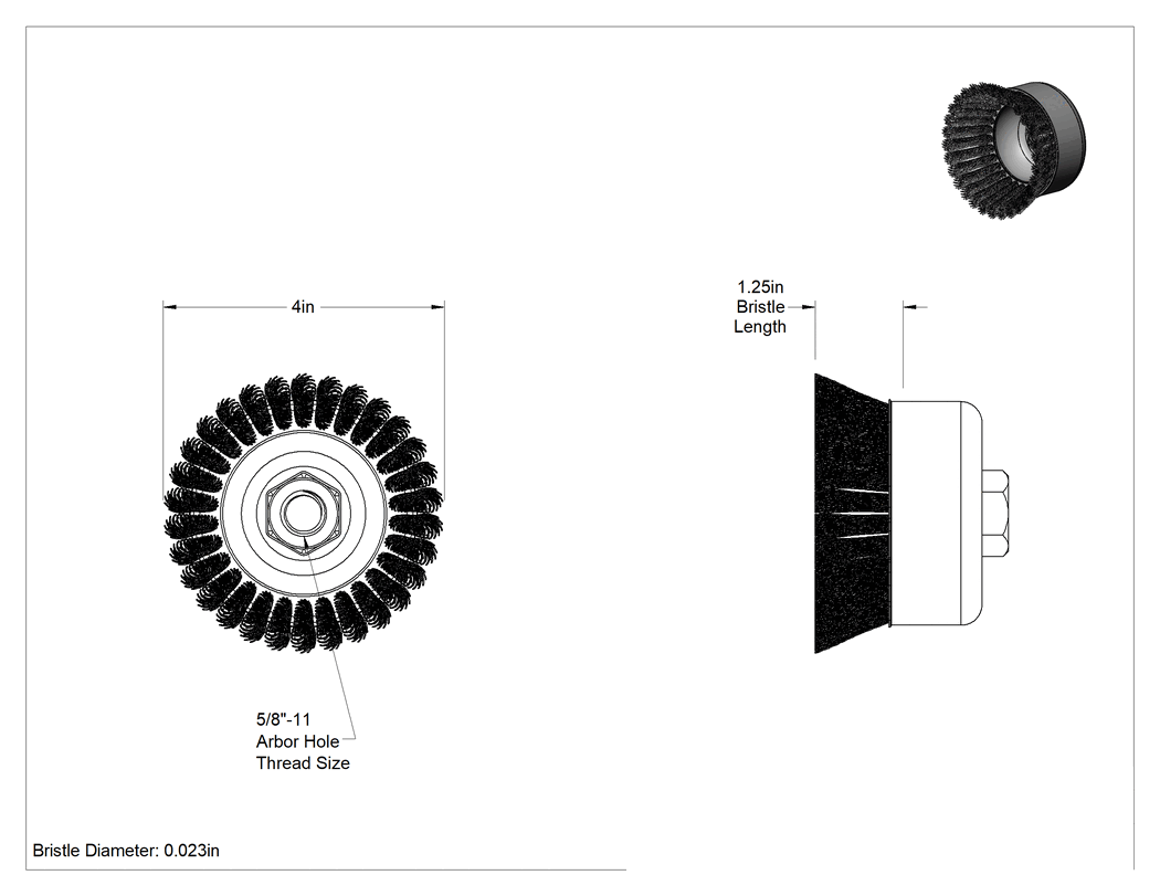 Teknik Çizim - Düz Yüzeyler için Güçlü Temizleme Fırçası, Yüksek Hızlı, 4" Fırça Çapı