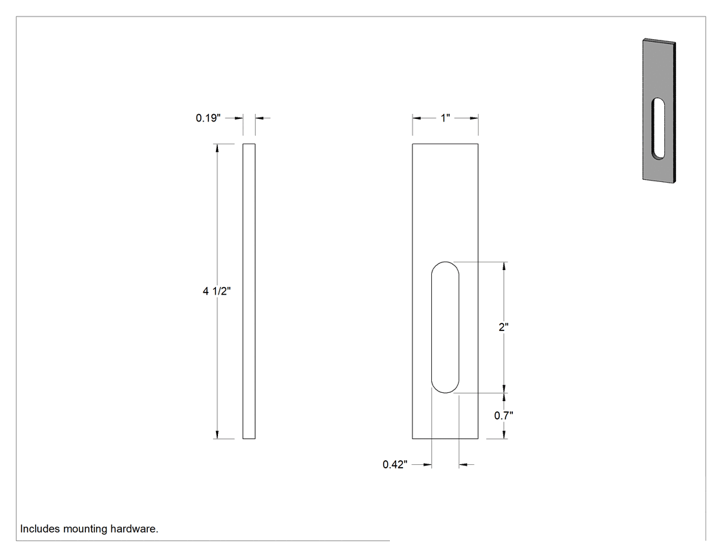 Teknik Çizim - Konveyörler için 4-1/2" Yüksekliğinde Düz Braket