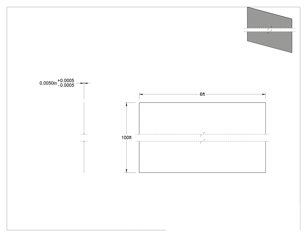 Teknik Çizim - Neme Dayanıklı HDPE Film, 6 Fit x 100 Fit x 0.005"