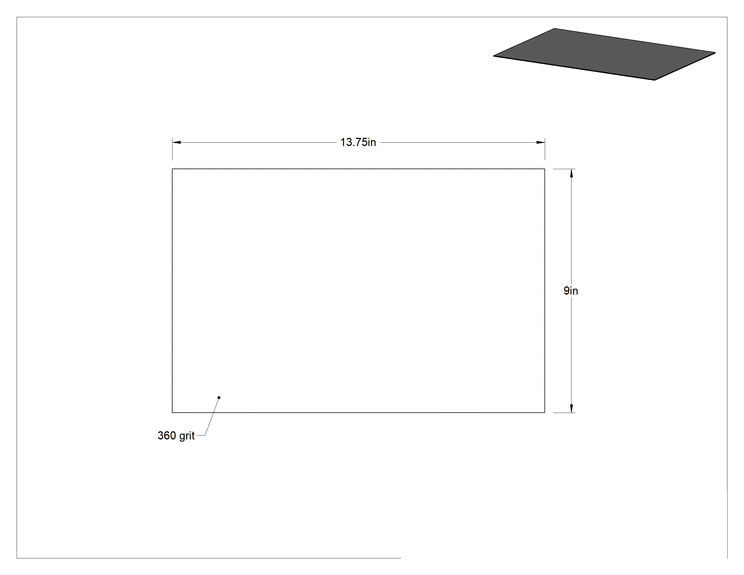 Teknik Çizim - Zımpara Kağıtları, Kağıt Destek, 9" x 13-3/4", 360 Kum