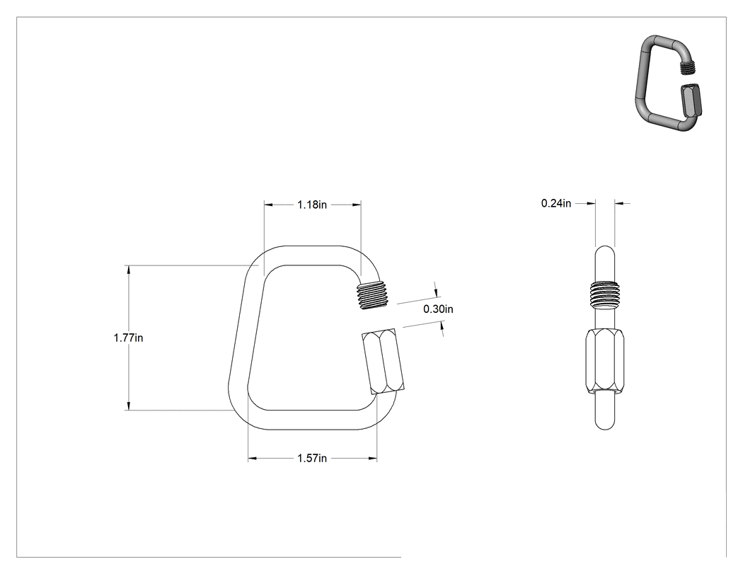 Teknik Çizim - Trapez Hızlı Bağlantılar, 1/4" Kalınlık