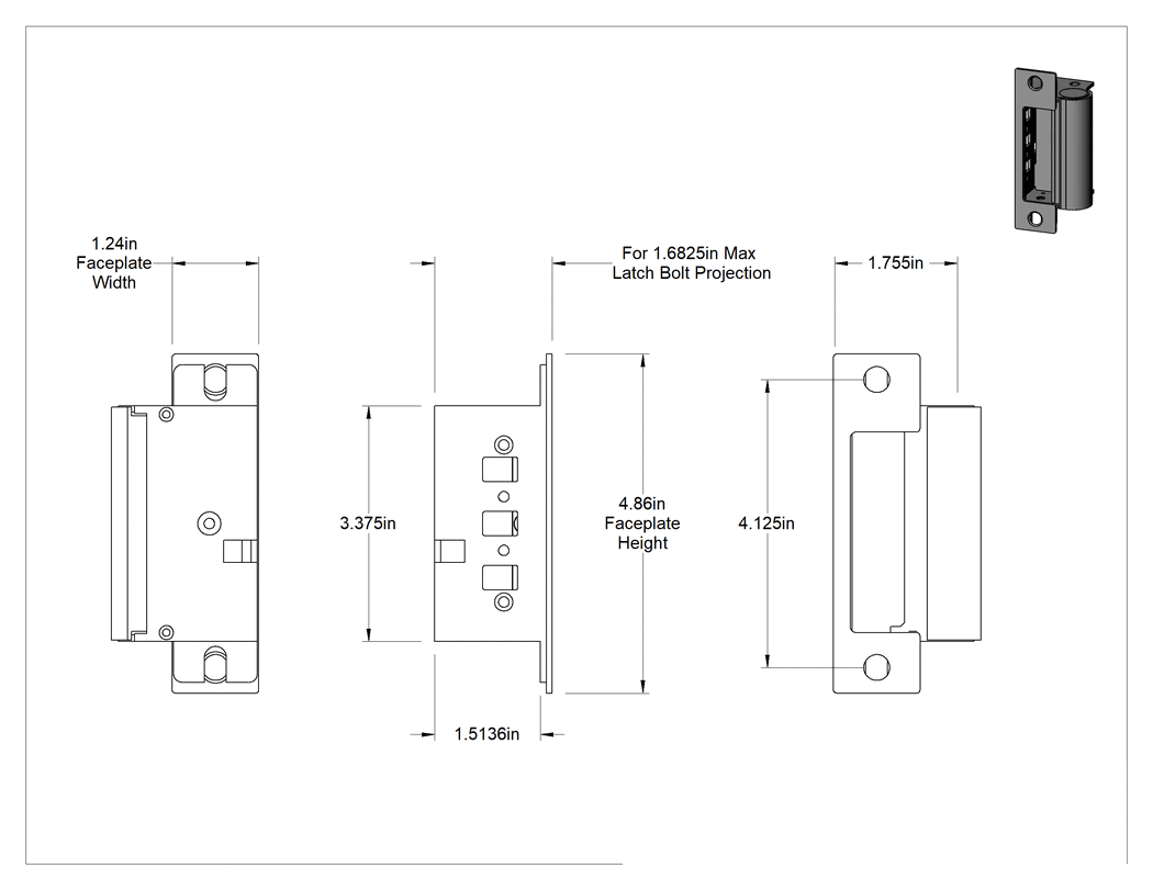 Teknik Çizim - Evrensel Elektrikli Kapı Kilit Plakaları
