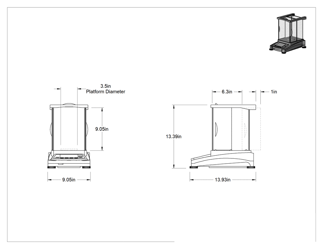 Teknik Çizim - Sayım Terazisi, 0.49 lbs. Kapasite, 3-1/2" Çaplı Platform
