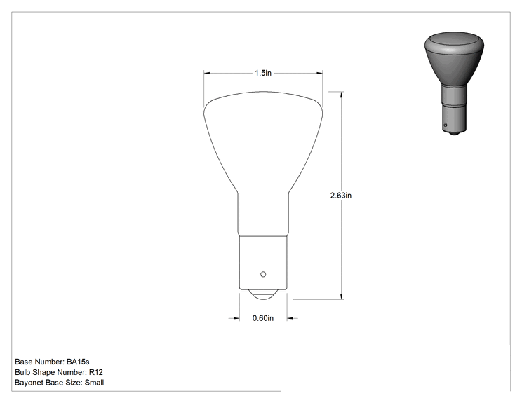 Teknik Çizim - Bayonet Tabanlı Projektör Ampulü, 13V