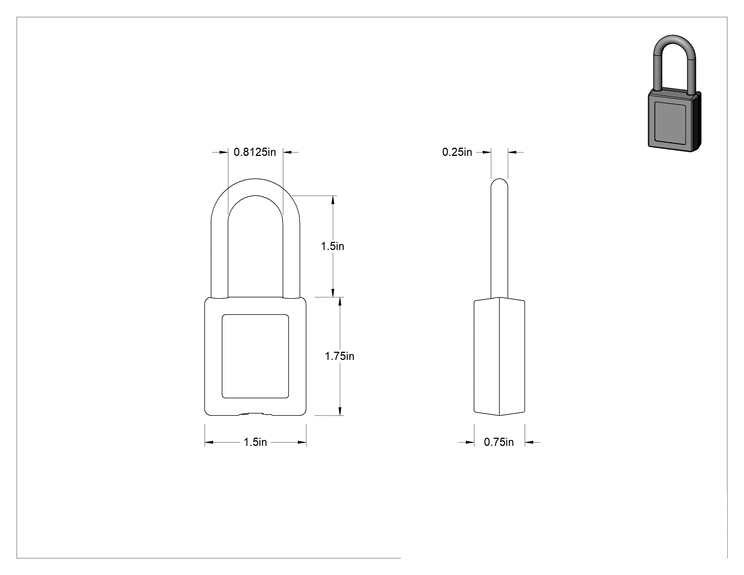 Teknik Çizim - Etiketli Ekstra Boşluklu Kilitli Asma Kilit, Master Lock 410-Kırmızı Gövde, #By1 Anahtarına Ana Anahtarlı