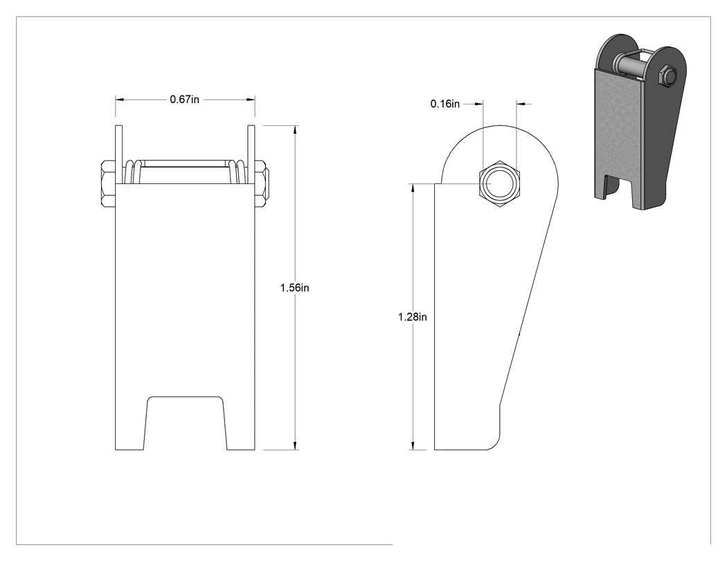 Teknik Çizim - Kaldırma için Pimli Yaylı Kanca Mandal Kiti, Galvanizli Çelik, 1-9/16" Uzunluk x 11/16" Genişlik