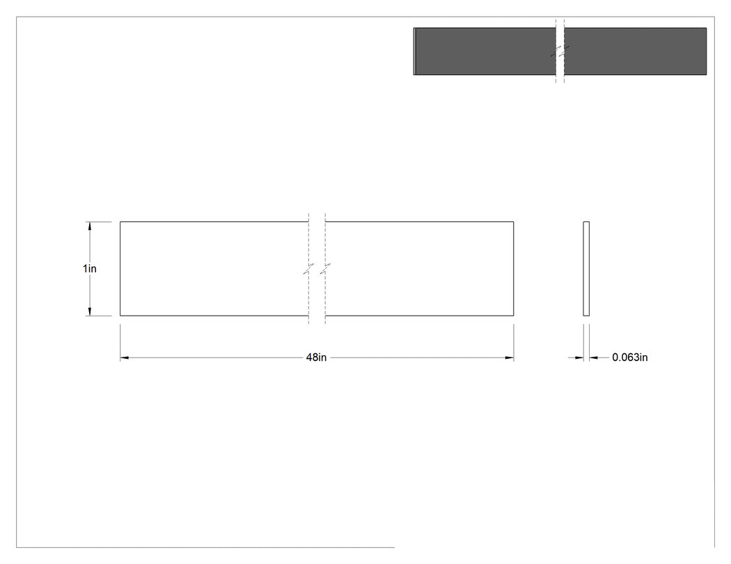 Teknik Çizim - Conta Malzemesi, Soğutucu Akışkana Dayanıklı Güçlendirilmiş Neopren, 1" x 48" x 1/16"