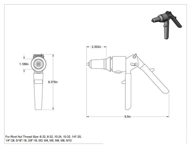 Teknik Çizim - Pop Perçinler ve Perçin Somunları için Alet