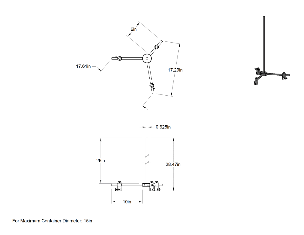Teknik Çizim - Konteyner montajlı karıştırıcı standı