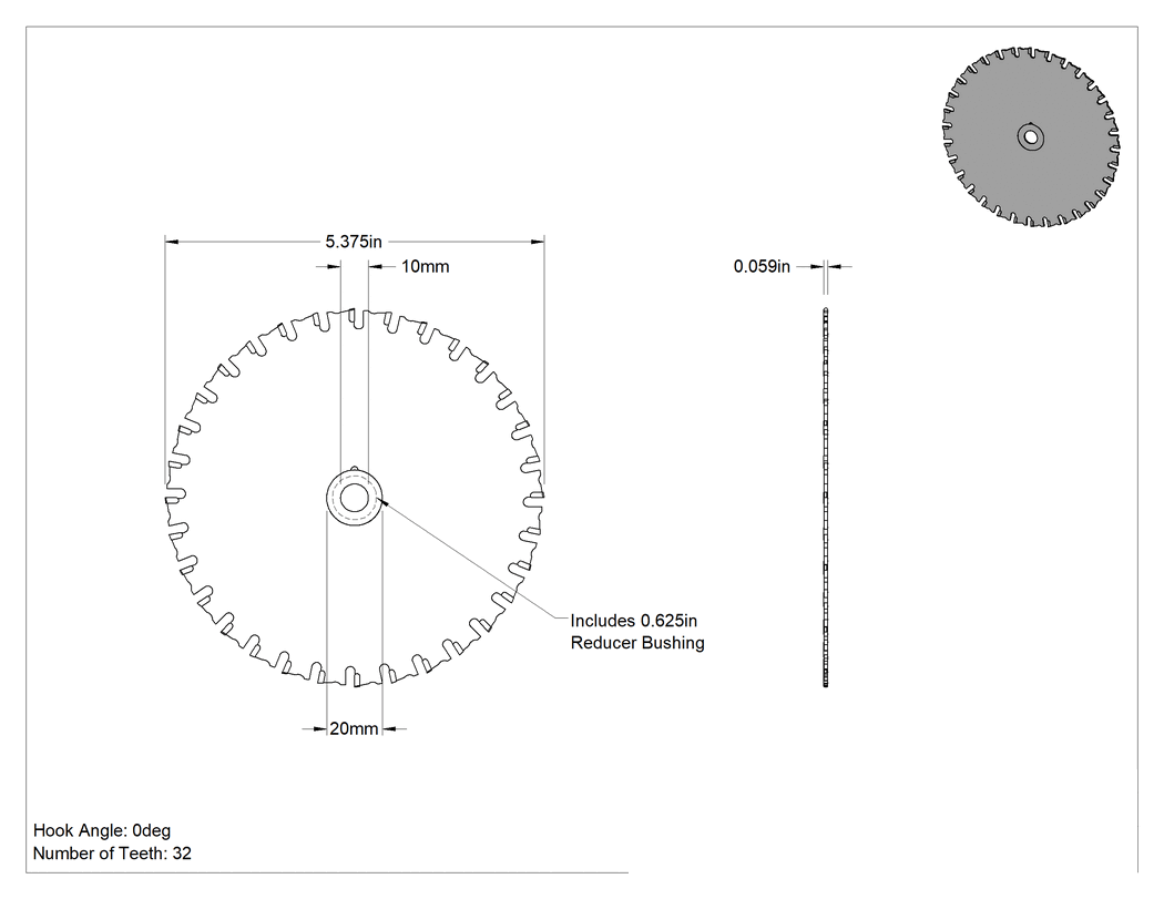 Teknik Çizim - Çelik için Dairesel Testere Bıçağı, 5-3/8" Çap