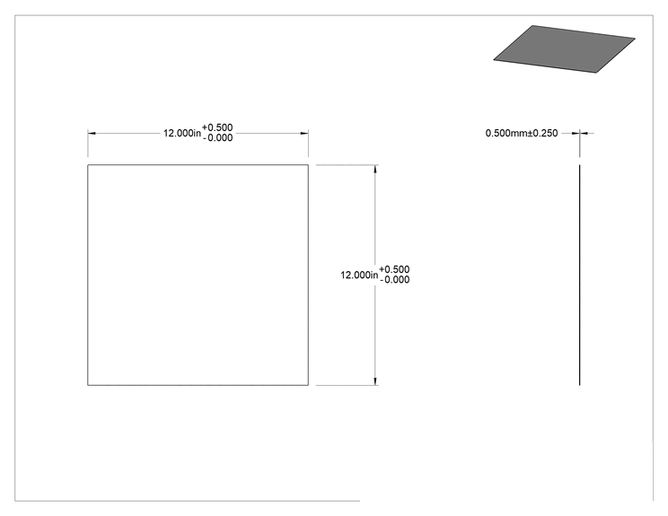 Teknik Çizim - Yüksek Sıcaklık Silikon Kauçuk Levha, 12" x 12", 0.5 mm Kalınlık