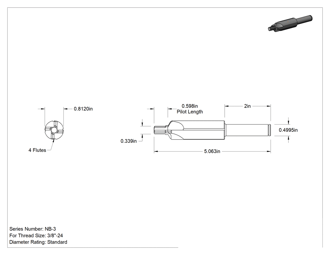 Teknik Çizim - Hidrolik Port Delikleri için Havşa, MS33649, 3/8"-24 Diş Boyutu için