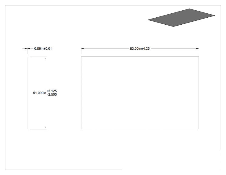 Teknik Çizim - Kumaş Kaplı Çok Amaçlı Neopren Köpük, 0.06 inç Kalınlık, 51" x 83"