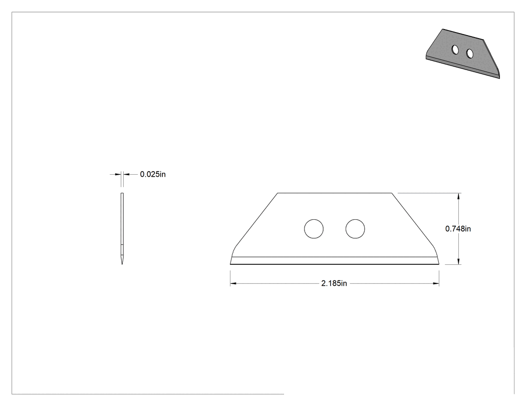 Teknik Çizim - 6 inç Kapalı Uzunluklu Maket Bıçağı için Bıçak