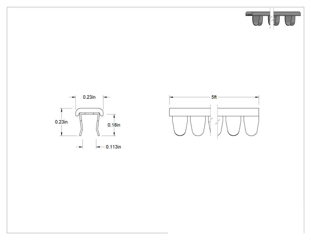 Teknik Çizim - Esnek Paslanmaz Çelik Kenar Çıtası, Yastıklı, Alternatif Dişler, 1/8" x 3/16" İç, 5' Uzunluk