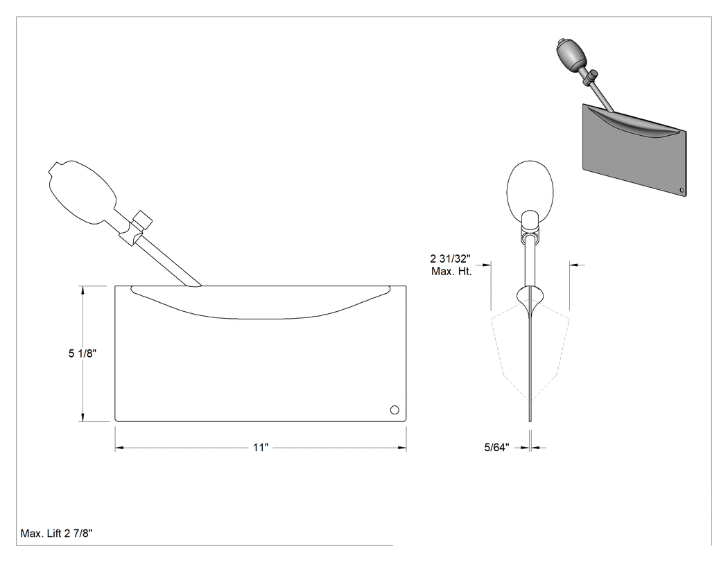 Teknik Çizim - Vinil Şişirilebilir Kama, 11" Uzunluk x 5-1/8" Genişlik