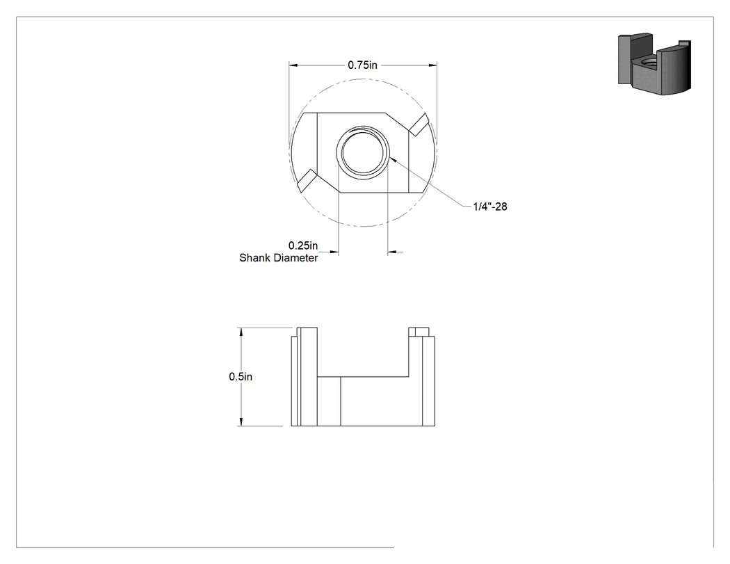 Teknik Çizim - Freze Ucu, Kilit Gömme Kesim Stili, 3/4" Kesme Çapı