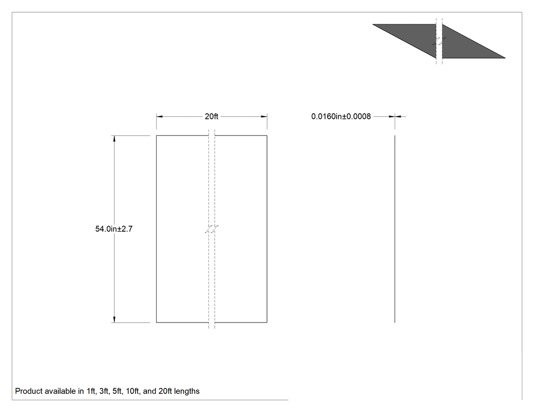 Teknik Çizim - Şeffaf PVC Film, 0.016" Kalınlık x 54" Genişlik