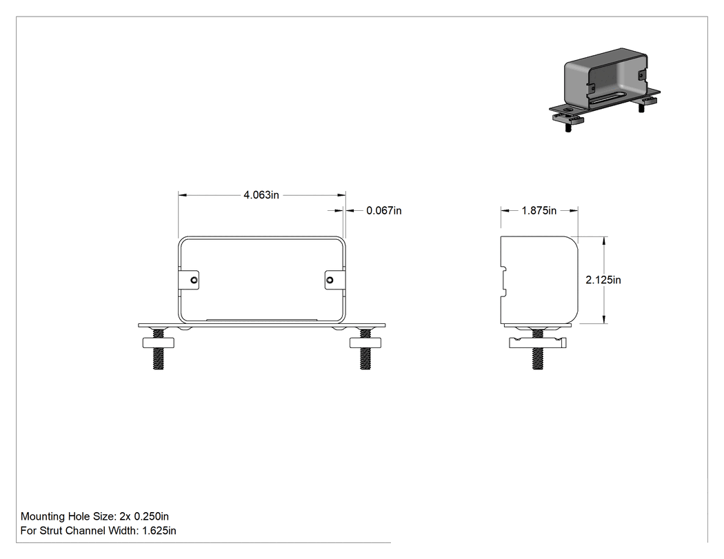 Teknik Çizim - Strut Kanalı Çıkış Kutuları, Cıvatalı Montaj