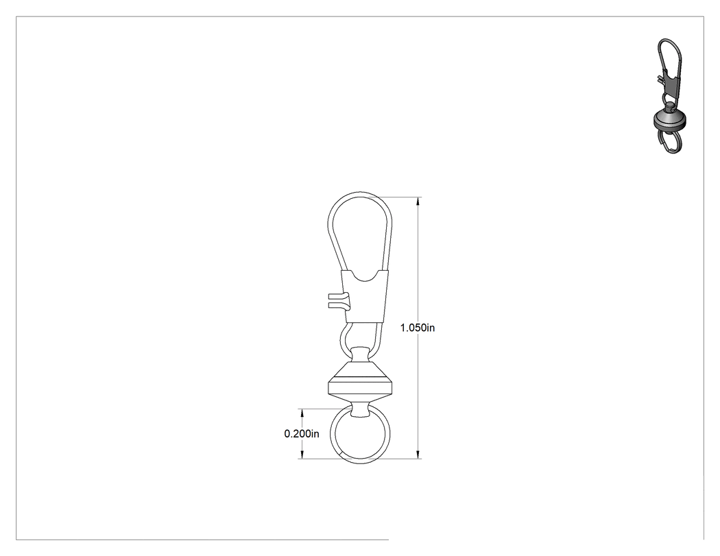 Teknik Çizim - Split Ring-to-Snap Mini Bilya Rulmanlı Dönerler—Kaldırma için Değildir