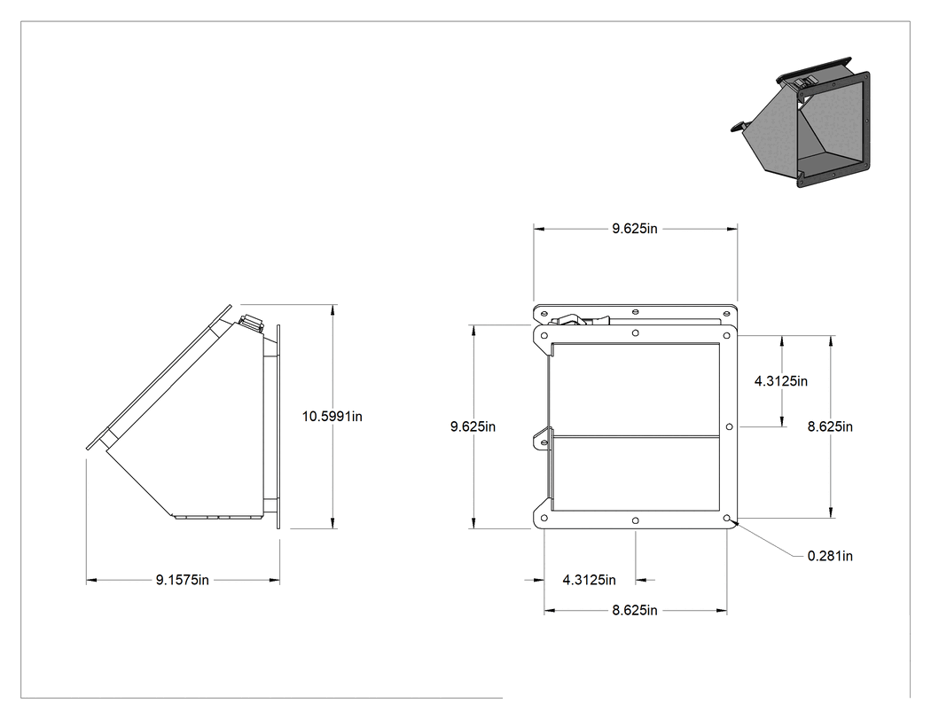 Teknik Çizim - 8 inç Genişlik x 8 inç Derinlik Toza Dayanıklı Kablolama Kanalı için 45 Derece Dirsek