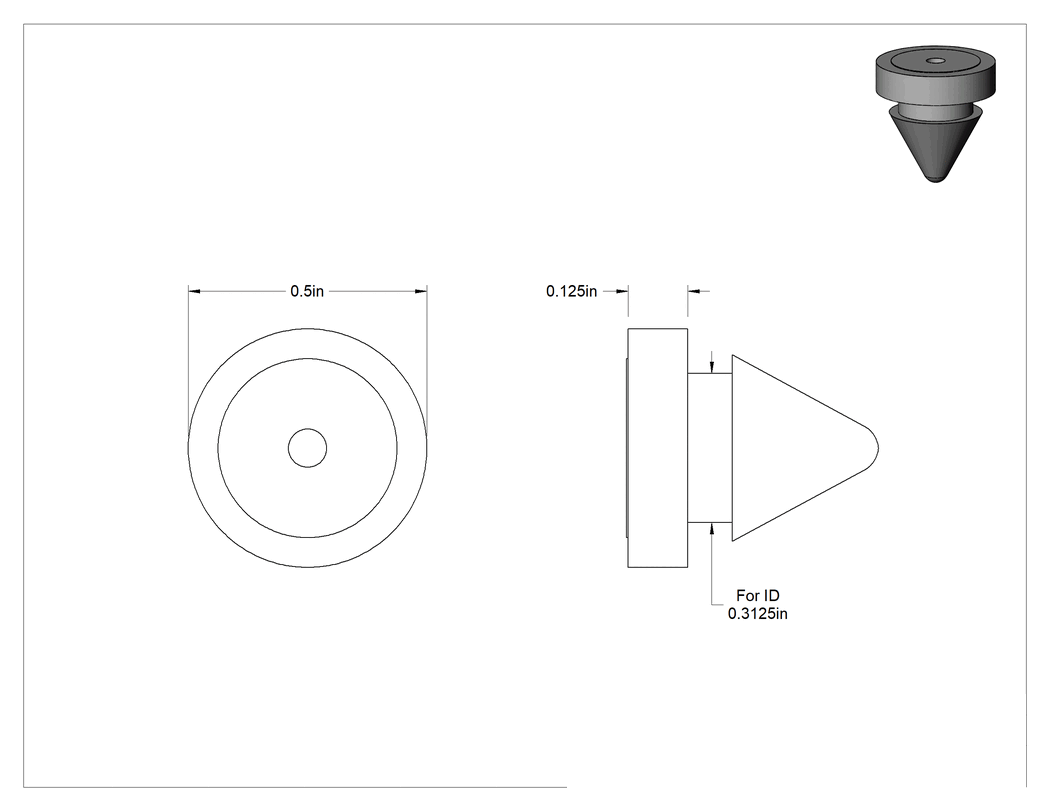 Teknik Çizim - Metal Çerçeveler için İtmeli Kapı Susturucuları
