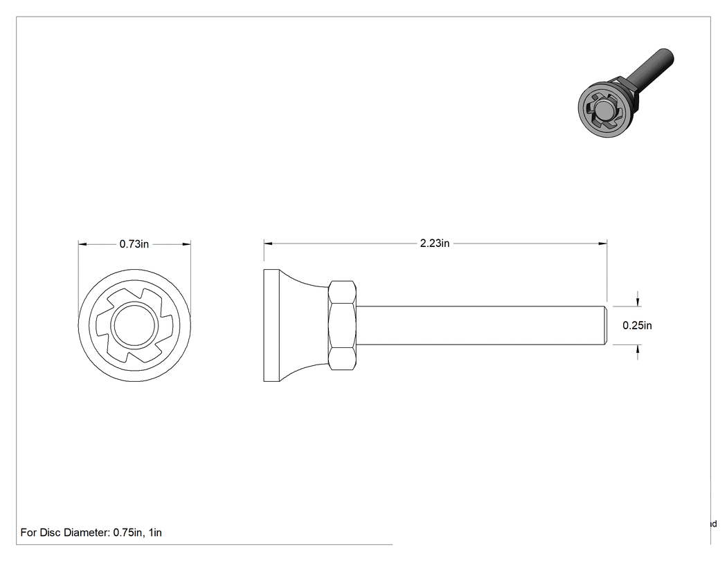 Teknik Çizim - 1-1/2" ve 2" Çaplı Hızlı Değiştirilebilir Zımpara Diski için Norton Ty Eşdeğer Destek Pedi