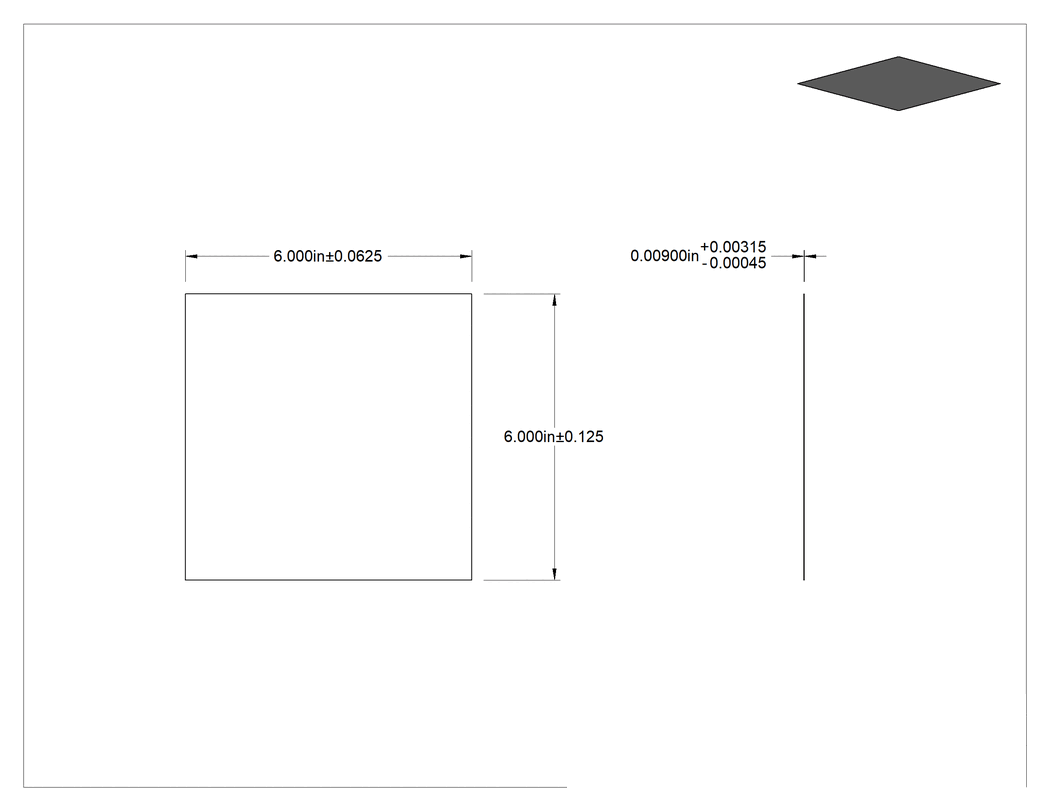 Teknik Çizim - Kaba Dokulu PTFE Film, 6" x 6" x 0.009"