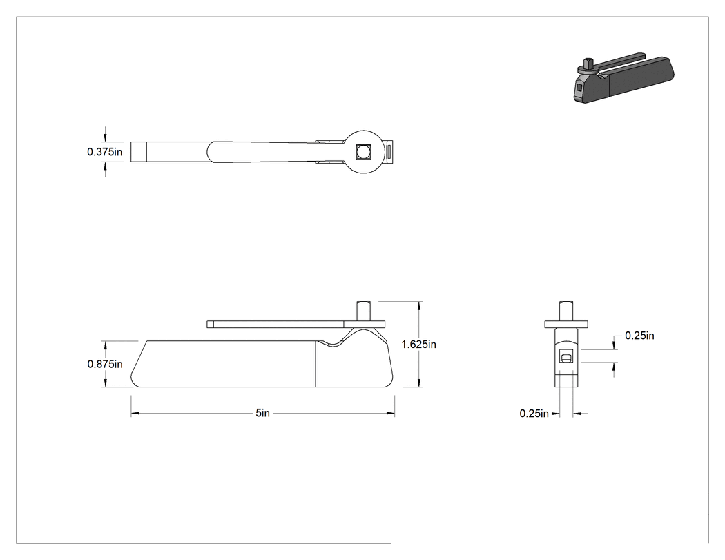 Teknik Çizim - Kare Şaftlı Aletler için Torna Alet Tutucusu, 10" - 12" Torna Çapı için, Nötr
