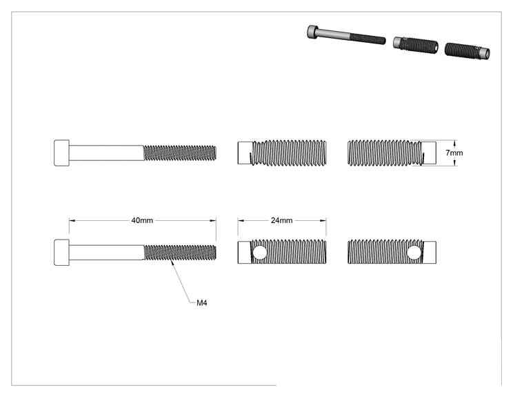 Teknik Çizim - T-Yivli Çerçeve, 20 mm Yüksekliğinde Tek Raylı Bağlama Varil Braketi