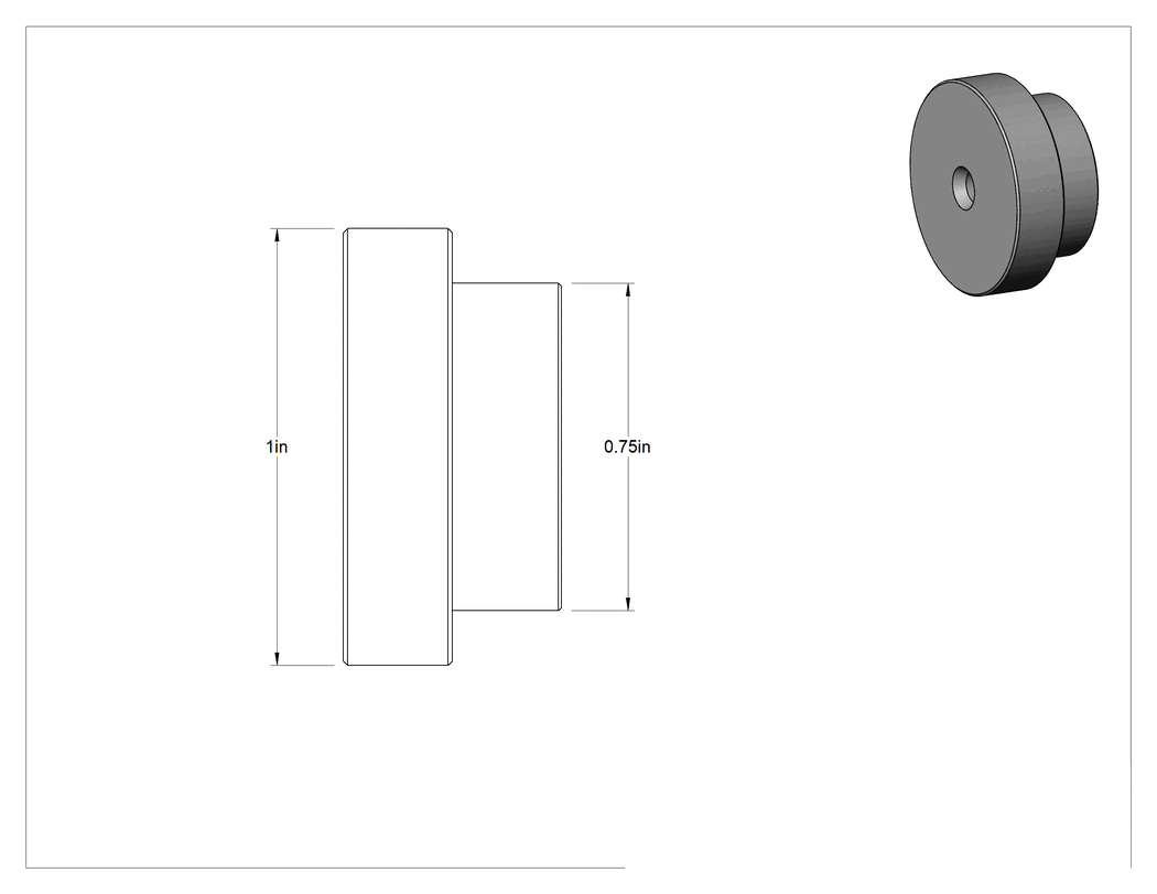 Teknik Çizim - 1" Çaplı Dişli ve Rulman Çekici Basamak Plakası Adaptörü