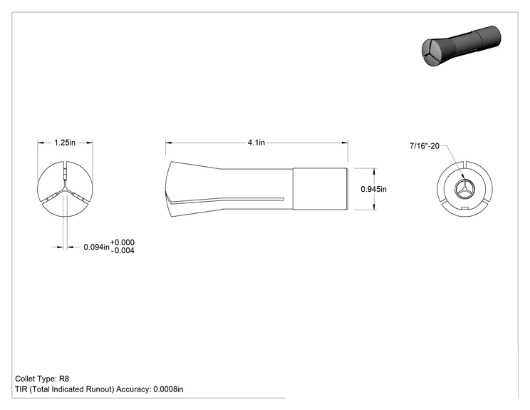 Teknik Çizim - R8 Pens, 0.0008" Tir Hassasiyeti, 3/32" Boyut