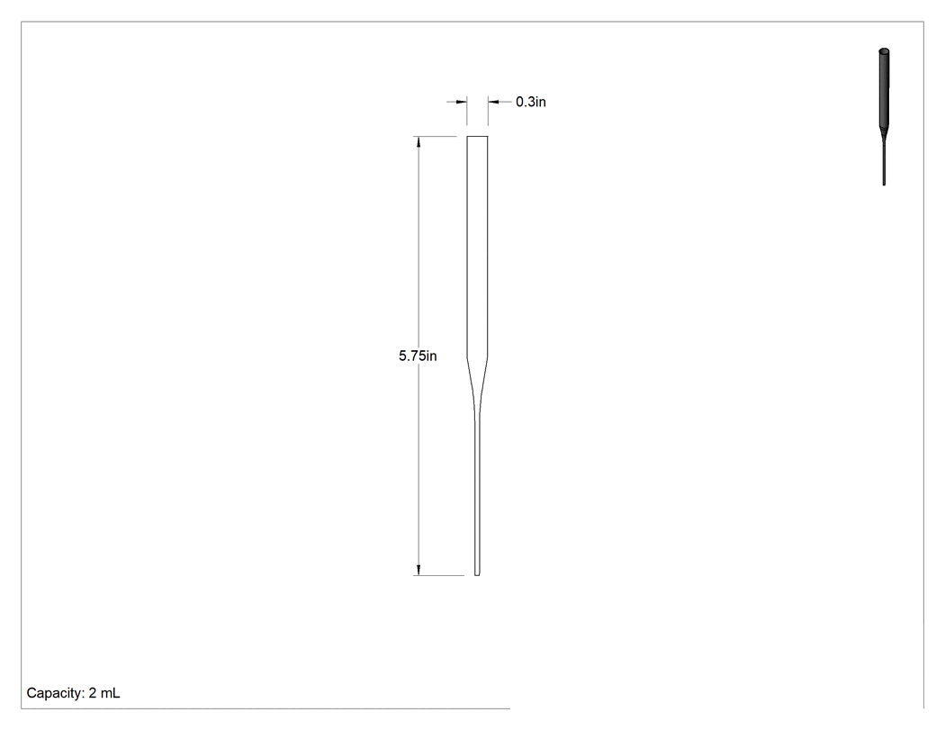Teknik Çizim - Tek Kullanımlık Damlalıklar, 2 ml Kapasite, 5-3/4" Uzunluk