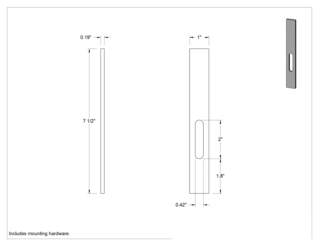Teknik Çizim - Konveyörler için 7-1/2" Düz Braket