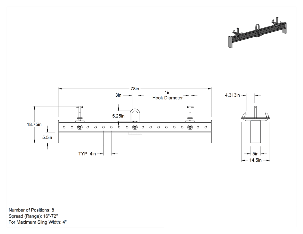 Teknik Çizim - Sepet Askılı Kaldırma Kirişi
