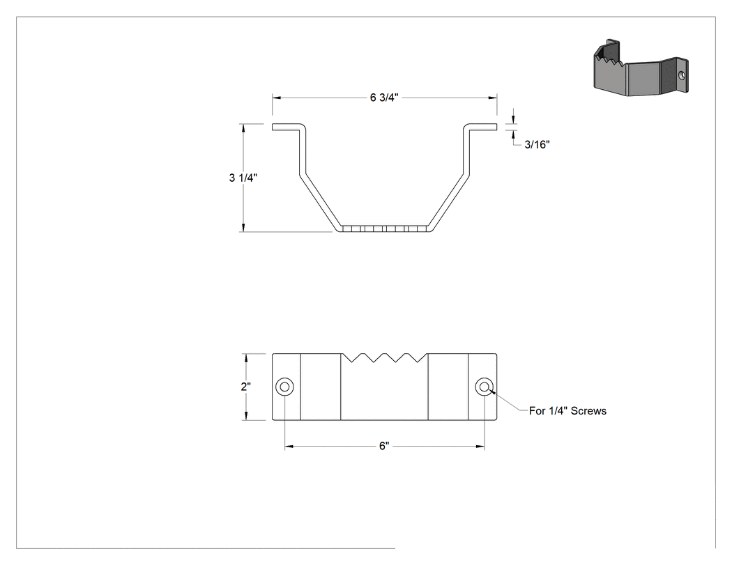 Teknik Çizim - Ayakla Çekme Kolu, Parlak Paslanmaz Çelik, 6-3/4" Genişlik, 2" Yükseklik