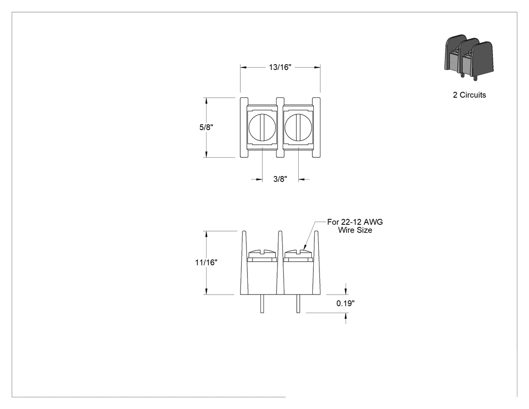 Teknik Çizim - Devre Kartı Klemens, 2 Devre