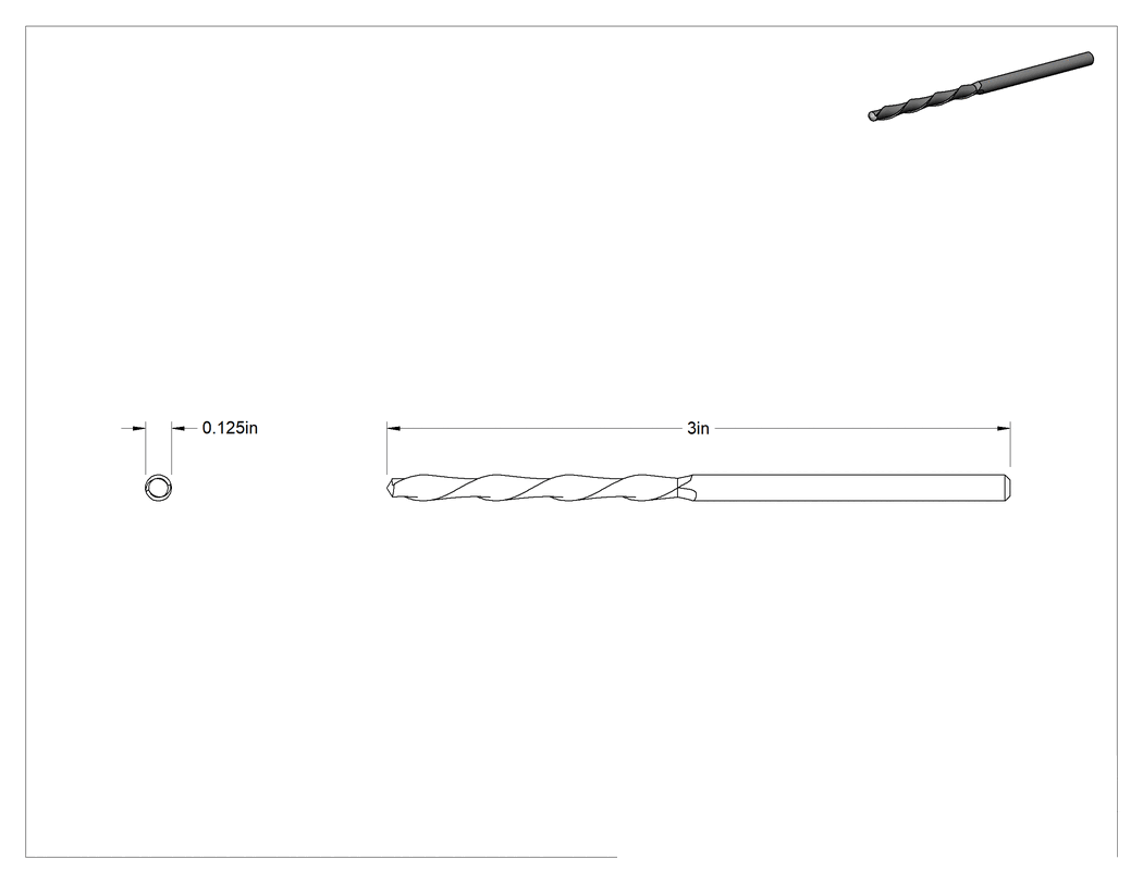 Teknik Çizim - Alçıpan için Spiral Testere Uçları, 1/8" Şaft Çapı