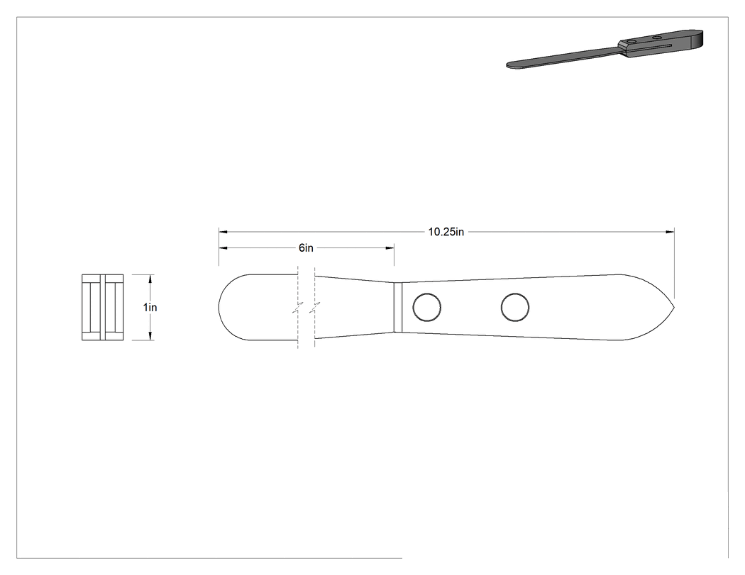 Teknik Çizim - Kıvılcım Çıkarmayan Bakır Spatula, 10-1/4" Uzunluk
