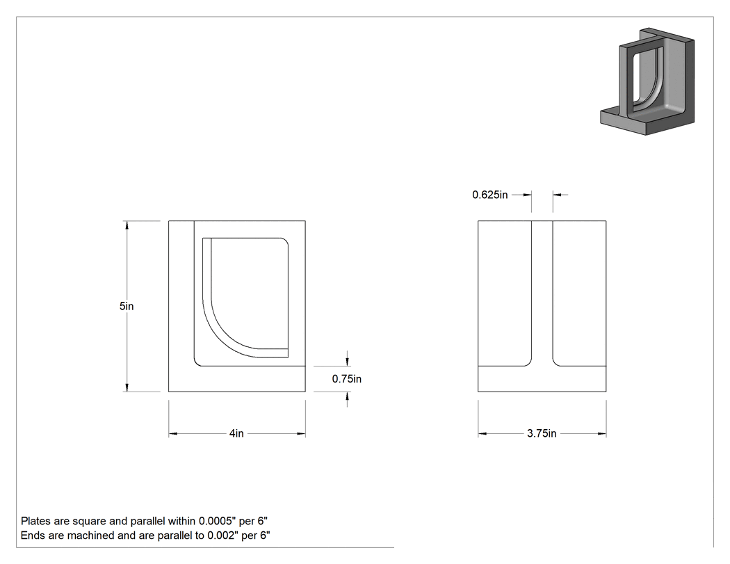 Teknik Çizim - Her Yöne Uygun Açı Plakası, 4" Uzunluk x 3-3/4" Genişlik x 5" Yükseklik