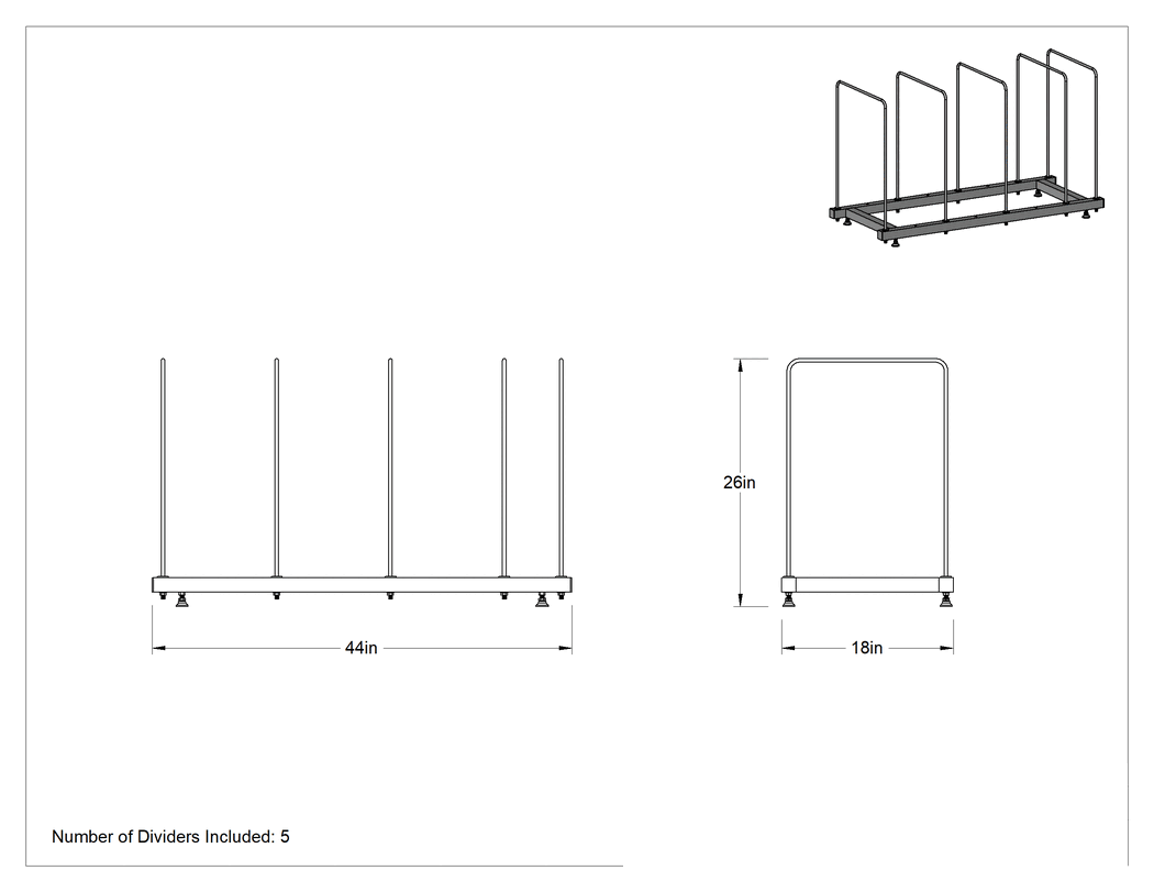 Teknik Çizim - Karton Nakliye Kutusu Standı, 44" Uzunluk