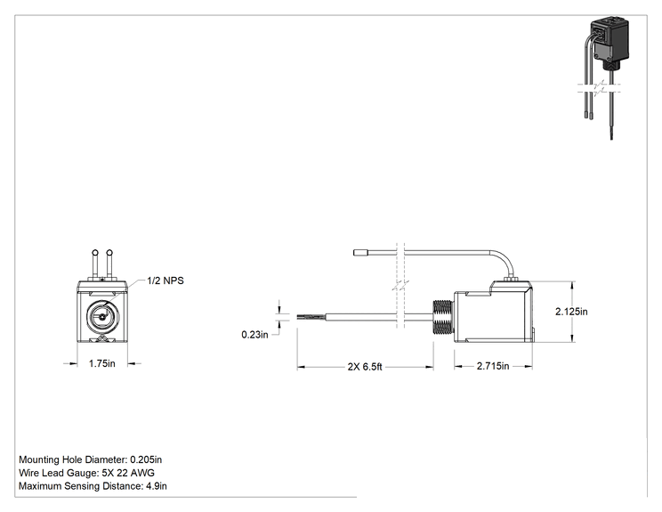 Teknik Çizim - Fiber Optik Fotoelektrik Anahtar, Alıcı