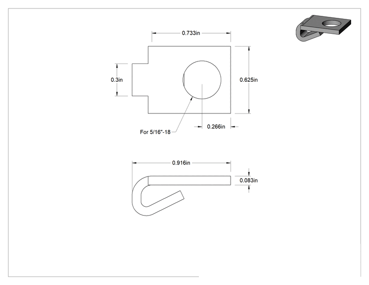 Teknik Çizim - T-Yivli Çerçeve, 1.5 inç ve 40 mm Yarıçaplı 2 Yuvalı Ray için Tırnaklı Braket