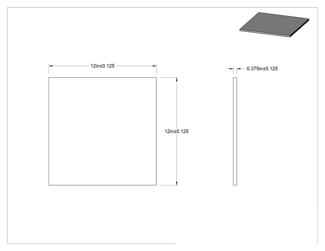 Teknik Çizim - Cdx Sınıfı Kontrplak Levha, 3/8" Kalınlık, 12" Uzunluk x 12" Genişlik