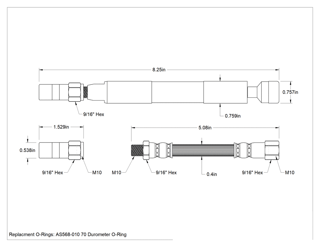 Teknik Çizim - Gres Bağlantı Elemanı Temizleme Aleti, Çelik, 8-1/4" Uzunluk