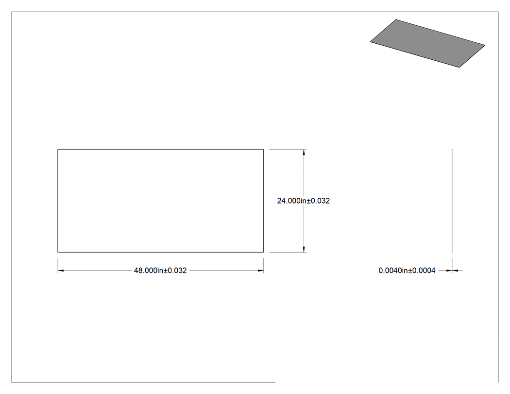 Teknik Çizim - Şeffaf Statik Elektrik Giderici Polyester Film, Neme Dayanıklı, 24" x 48" x 0.004"