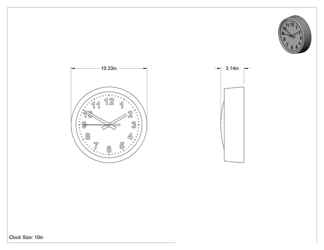 Teknik Çizim - Sessiz Saat, 10" Çap