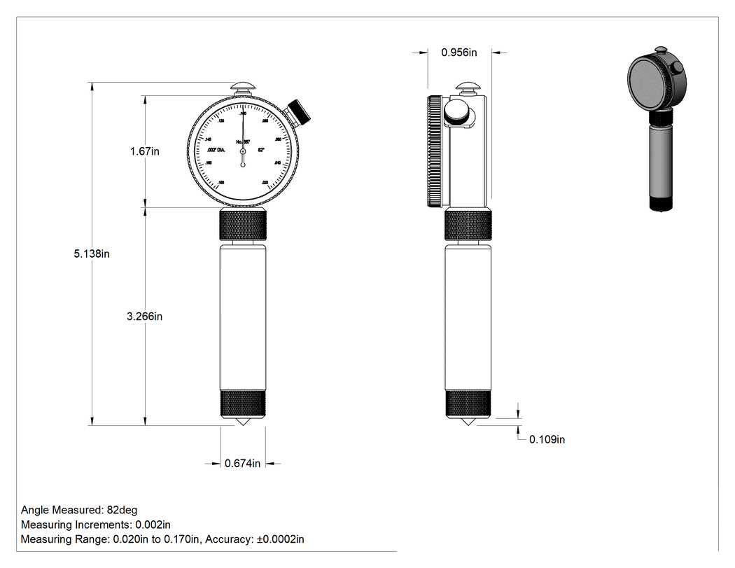 Teknik Çizim - Starrett Ölçer, Havşa Matkabı, Model, 687-1Z, 82 Derece, 0.02" ila 0.17" Aralığı