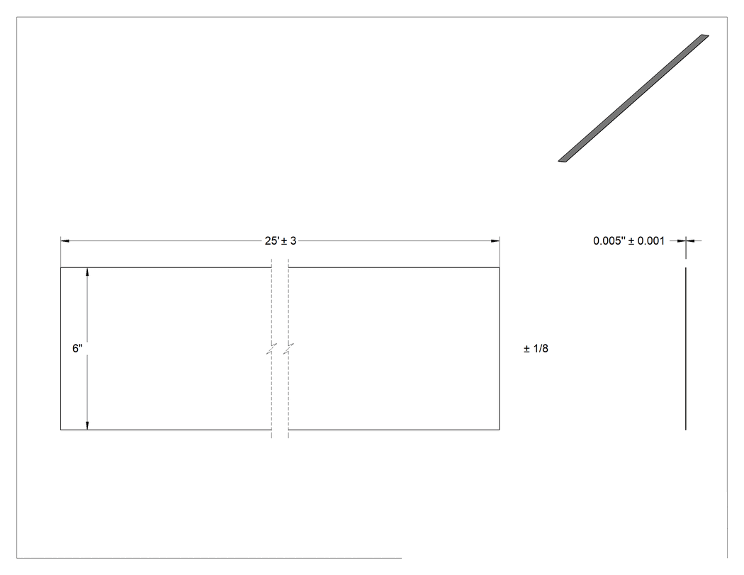 Teknik Çizim - Paslanma ve Aşınmaya Dayanıklı 3000 Serisi PTFE Kaplı Alüminyum, 0.005" Kalınlık x 6" Genişlik x 25 Fit Uzunluk Folyo